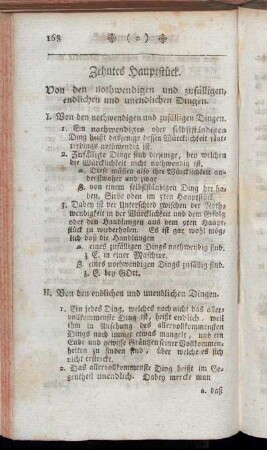 Zehntes Hauptstück. Von den nothwendigen und zufälligen endlichen und unendlichen Dingen.