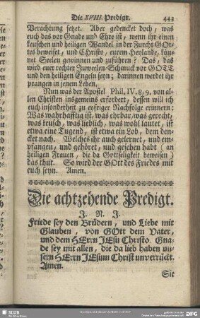 Die achtzehende Predigt