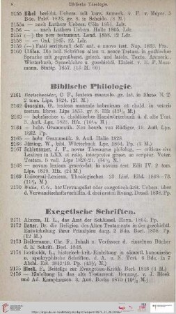 Exegetische Schriften (Nr. 2171 - 2210)