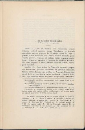 I. De Sancto Theodgaro. Ex Manuscriptis Arnamagnæanis.