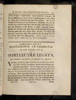 921-922, Ad Lib. XXXIII. Tit. X. De Supellectile Legata