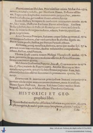 Historici Et Geographici Libri.
