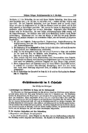 Geschichtsunterricht im 5. Schuljahr