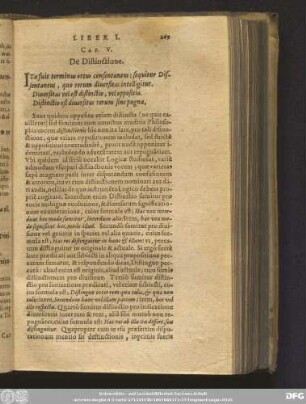 Cap. V. De Distinctione.