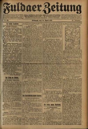 Ausgabe vom Mittwoch, den 14. April 1915.