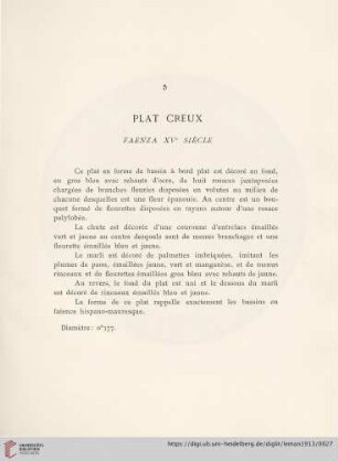 Plat Creux (Faenza XVe siècle)