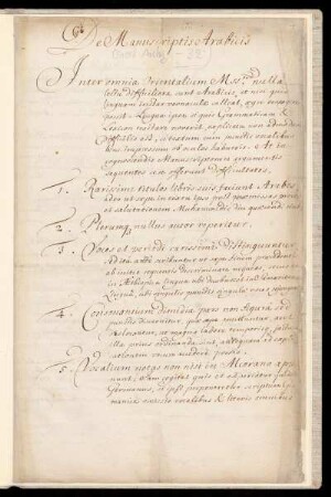 De Manuscriptis Arabicis