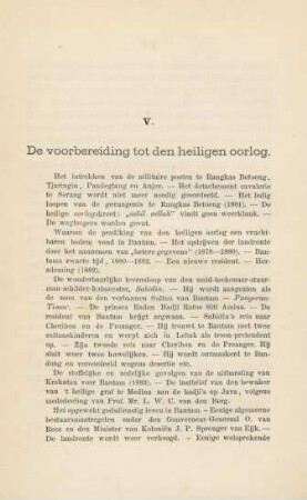 V. De voorbereiding tot den heiligen oorlog