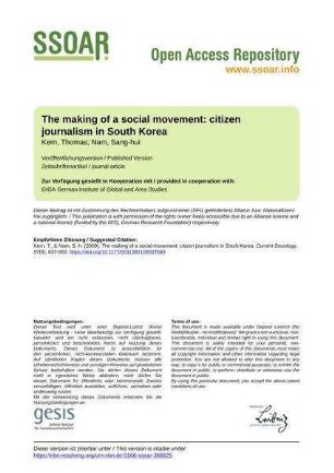 The making of a social movement: citizen journalism in South Korea