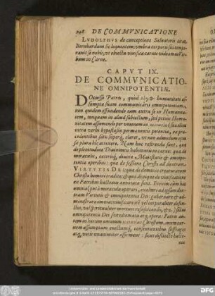 Caput IX. De Communicatione Omnipotentiae.