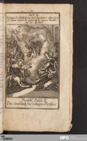 Die Sendung des heiligen Geistes.