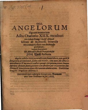 CCLI. Angelorum dignam memoriam actu oratorio ...