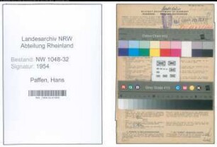 Entnazifizierung Hans Paffen , geb. 15.09.1898 (Angestellter)