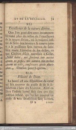 XLII. Félicité de Dieu