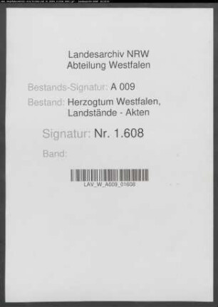 Landpfennigmeistereirechnungen; Rezesse über die Abnahme der Rechnungen