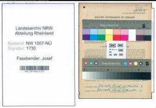 Entnazifizierung Josef Fassbender , geb. 20.09.1888 (Friseur)