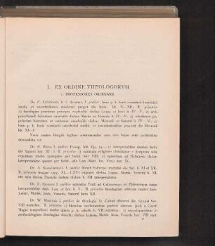 I. Ex Ordine Theologorvm