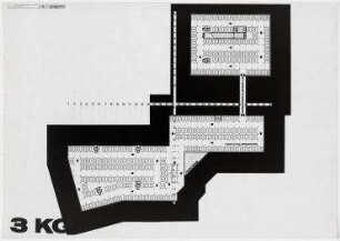 Beschränkter Wettbewerb Brückenkopf der Kennedybrücke (nicht realisiert) – Grundriss 3. UG. Bonn