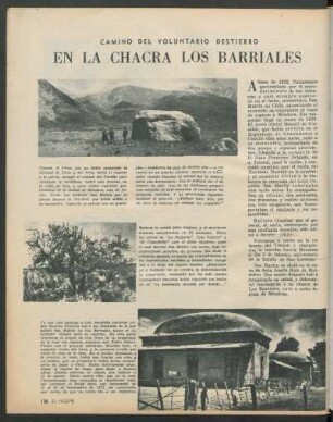 Camino del voluntario destierro en la chacra los barriales