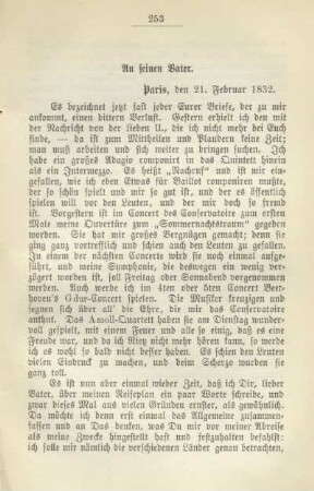 An seinen Vater. Paris, den 21. Februar 1832