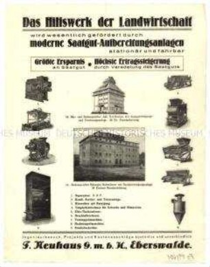 Abbildungen von stationären und fahrbaren Saatgut-Aufbereitungsanlagen