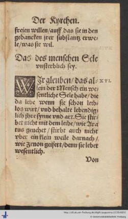 Das des Menschen Sele unsterblich sey