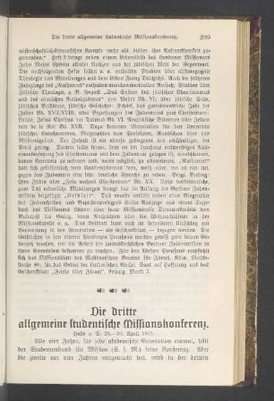 Die dritte allgemeine studentische Missionskonferenz