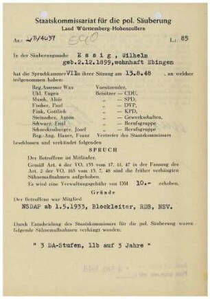 Essig, Wilhem