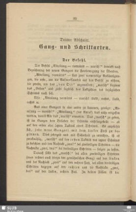 Dritter Abschnitt. Gang- und Schrittarten