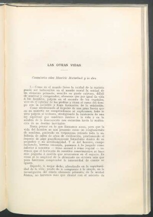 Las otras vidas : Comentarios sobre Mauricio Maeterlinck y su obra