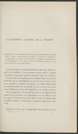 La cuestión "Capital de la nación"