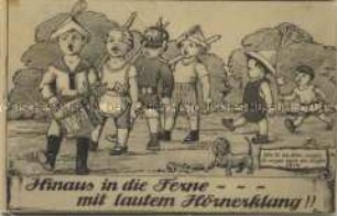 Als Soldaten gekleidete Jungen