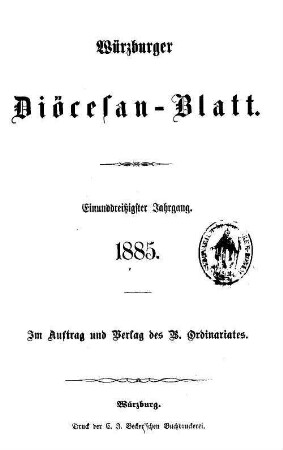 Würzburger Diözesanblatt : amtliches Verordnungsblatt der Diözese Würzburg. 31. 1885