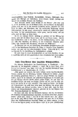 Luise Otto-Peters über spezifische Mädchenlektüre