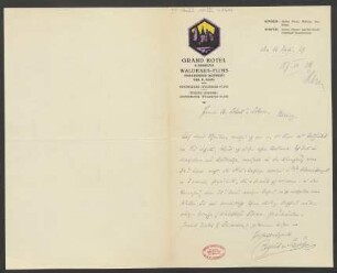Brief an B. Schott's Söhne : 16.07.1929