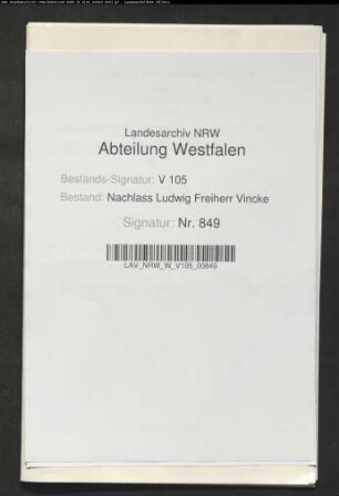 9 Briefe des Gatten Ludwig Vincke