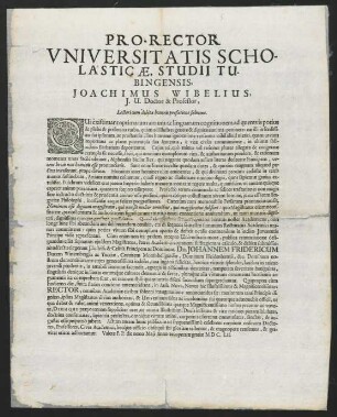 Pro-Rector Universitatis Scholasticae...