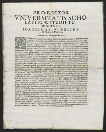 Pro-Rector Universitatis Scholasticae...