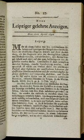 No. 27. Den 2ten April 1790.