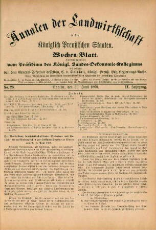 No. 26. Berlin, den 30. Juni 1869. IX. Jahrgang.