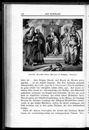 Abb. 133. Benedetto Diana: Madonna mit Heiligen. Akademie