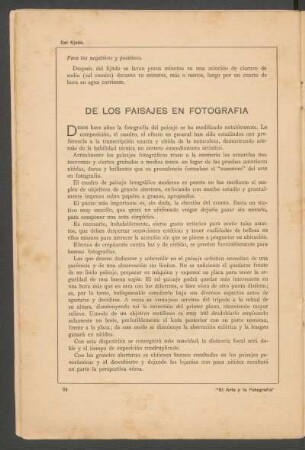 De los paisajes en fotografía