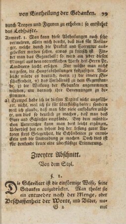 Zweyter Abschnitt. Von dem Styl