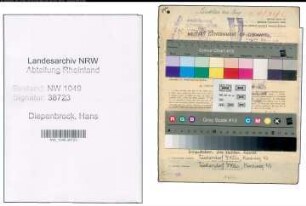 Entnazifizierung Hans Diepenbrock , geb. 05.08.1907 (Kaufmaennischer Angestellter)