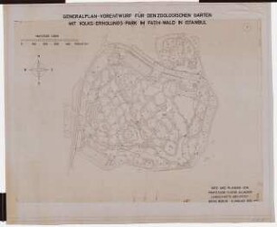 Zoologischer Garten mit Volkserholungspark am Fatihwald, Istanbul: Vorentwurf Generalplan 1:2000