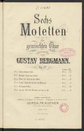 No. 3: Ehre sei Gott in der Höhe