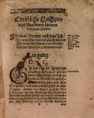 Christliche Leich-Predigt ... Bey der ansehnlichen Sepultur ... Conradi Sesemannes des Alt-Cramers in Naumburg