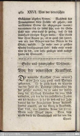 Sechs und zwanzigster Abschnitt. Von der venerischen Krankheit