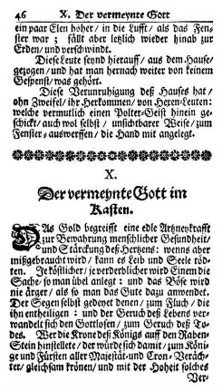 X. Der vermeynte Gott im Rasten
