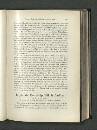 Englands Kolonialpolitik in Indien.